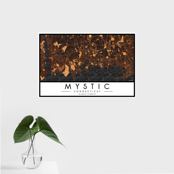 Mystic - Connecticut Map Print in Ember