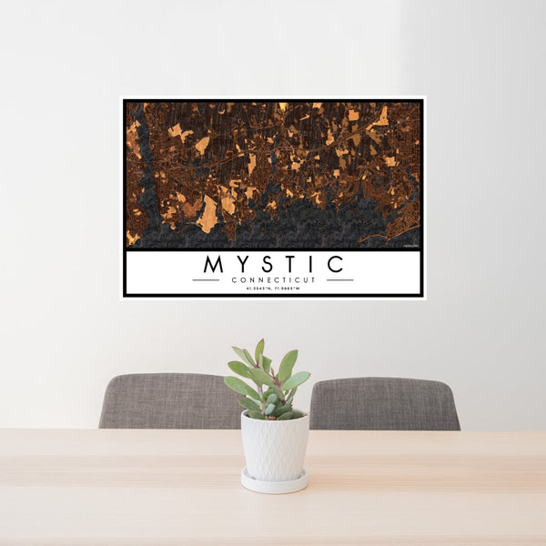Mystic - Connecticut Map Print in Ember