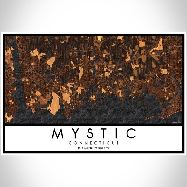 Mystic - Connecticut Map Print in Ember