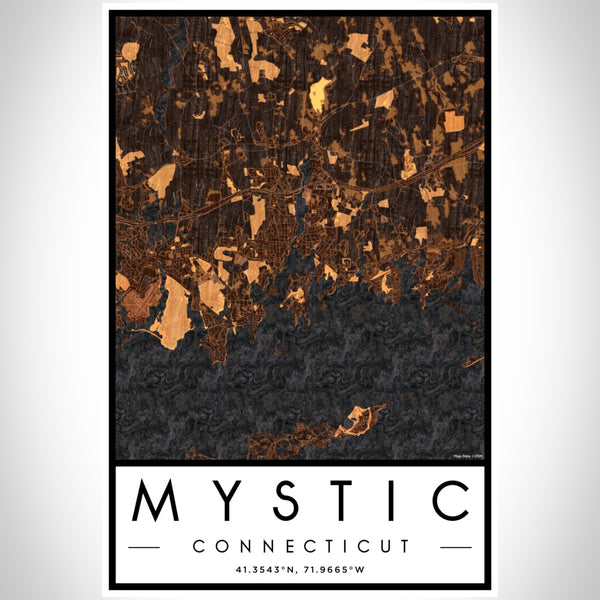 Mystic - Connecticut Map Print in Ember