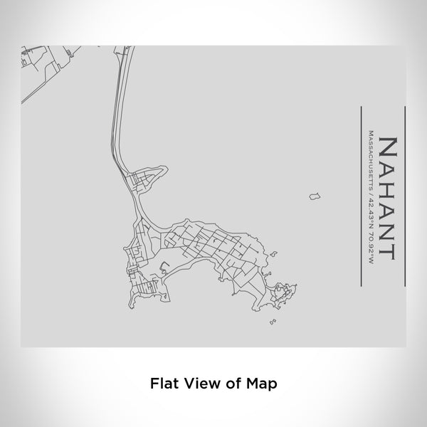 Rendered View of Nahant Massachusetts Map Engraving on 20oz Stainless Steel Insulated Bottle with Bamboo Top