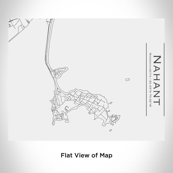 Rendered View of Nahant Massachusetts Map Engraving on 20oz Stainless Steel Insulated Bottle with Bamboo Top in White