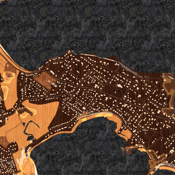 Nahant Massachusetts Map Print in Ember Style Zoomed In Close Up Showing Details