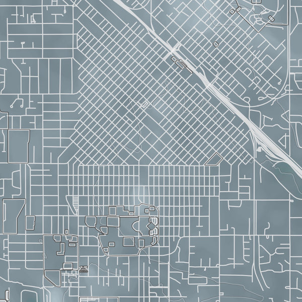 Nampa Idaho Map Print in Afternoon Style Zoomed In Close Up Showing Details