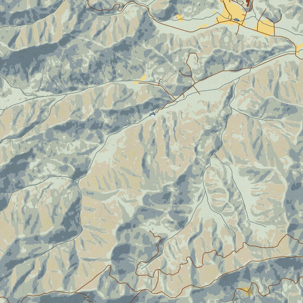 Nantahala National Forest Map Print in Woodblock Style Zoomed In Close Up Showing Details