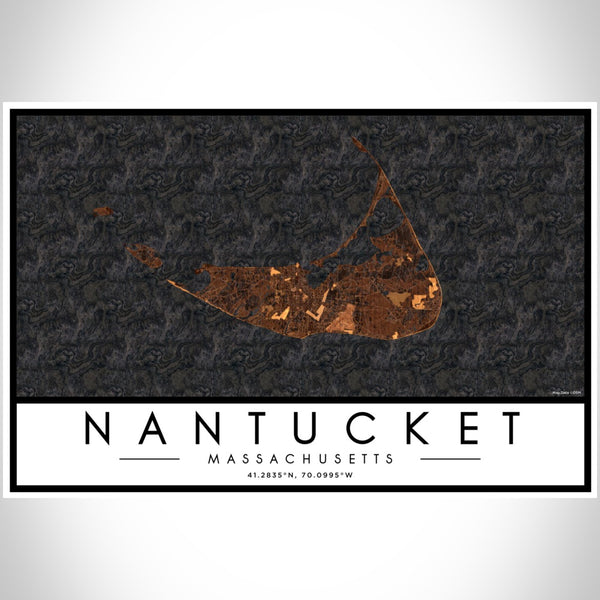 Nantucket - Massachusetts Map Print in Ember
