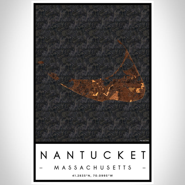Nantucket - Massachusetts Map Print in Ember