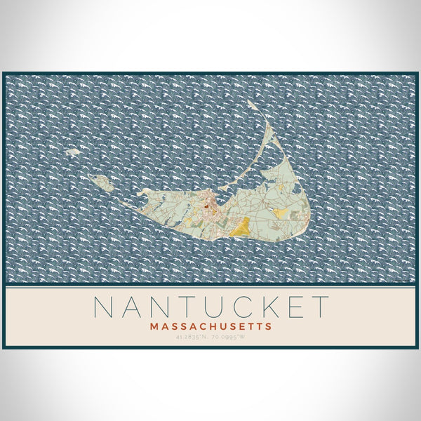 Nantucket - Massachusetts Map Print in Woodblock