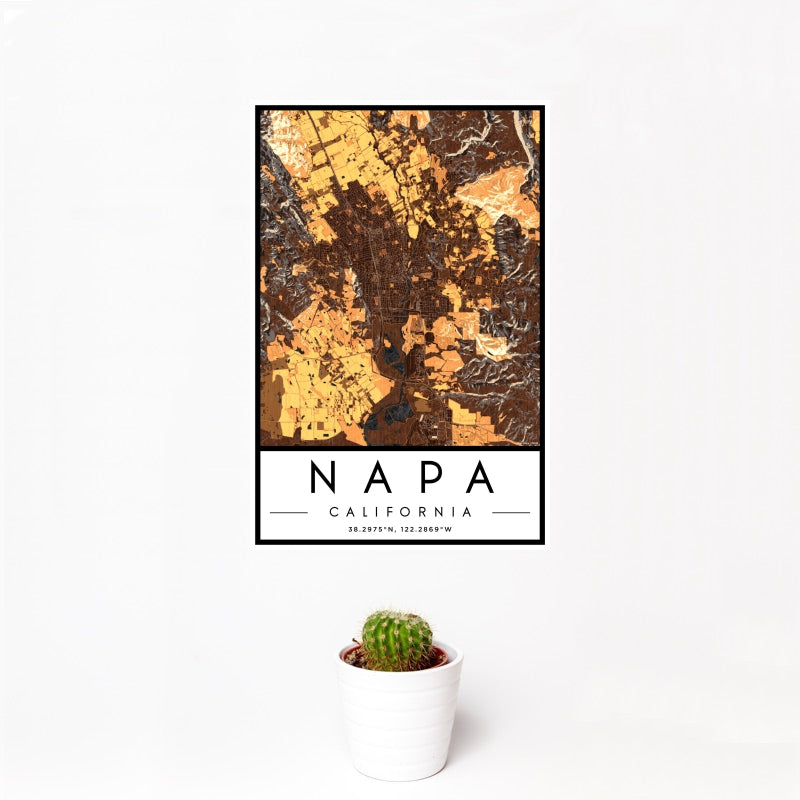Napa - California Map Print in Ember