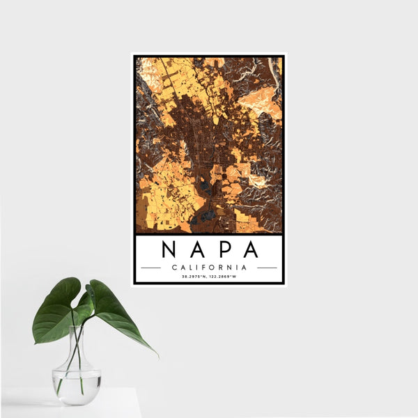 Napa - California Map Print in Ember