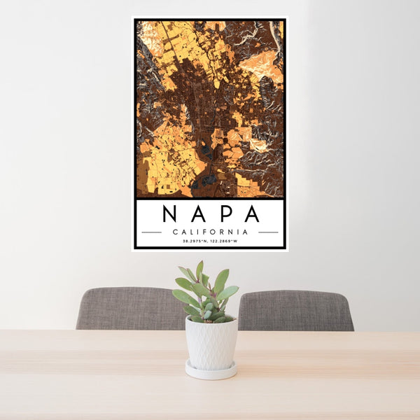 Napa - California Map Print in Ember