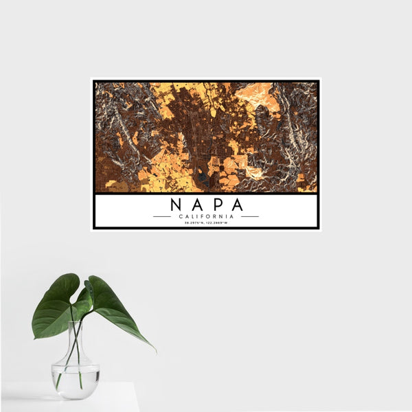 Napa - California Map Print in Ember