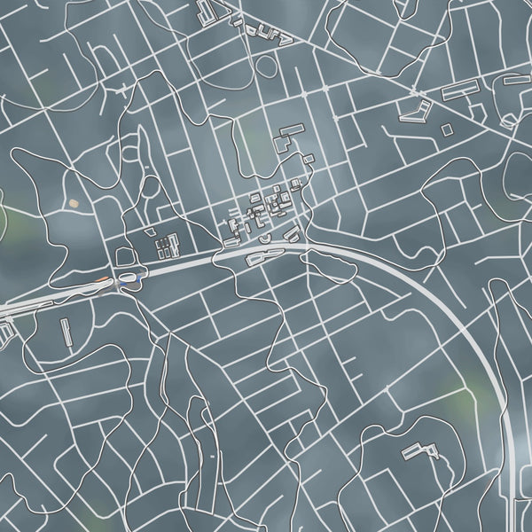 Narberth Pennsylvania Map Print in Afternoon Style Zoomed In Close Up Showing Details