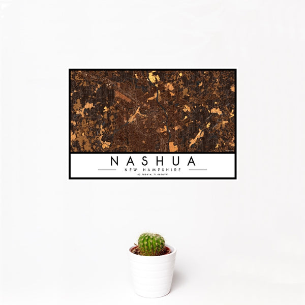 Nashua - New Hampshire Map Print in Ember