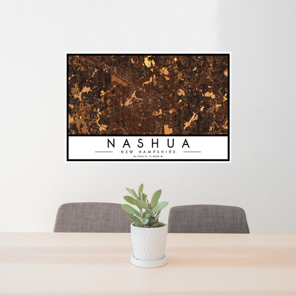 Nashua - New Hampshire Map Print in Ember