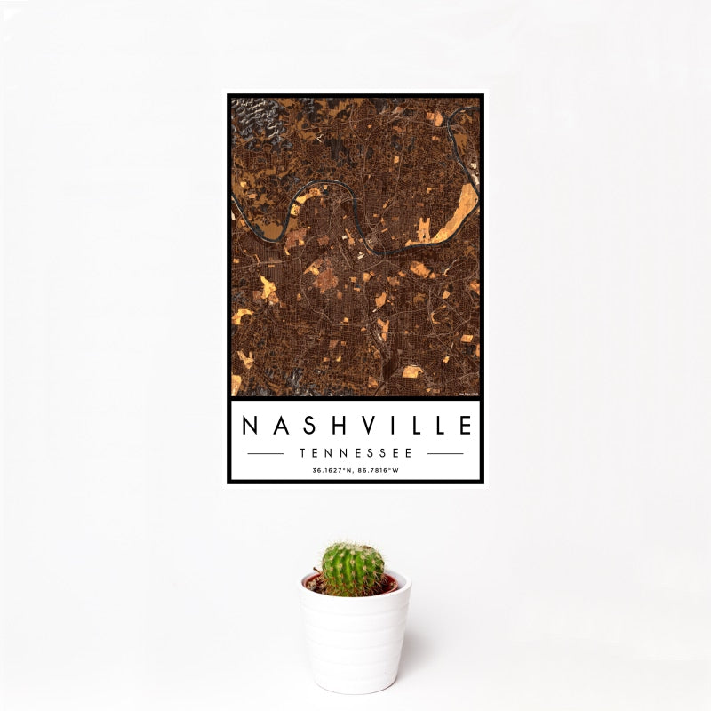 Nashville - Tennessee Map Print in Ember