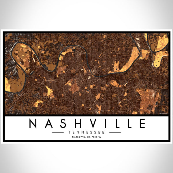 Nashville - Tennessee Map Print in Ember