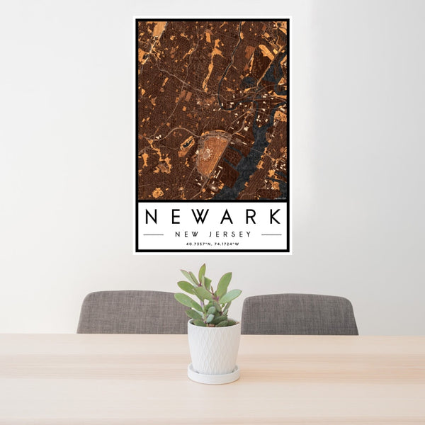 Newark - New Jersey Map Print in Ember
