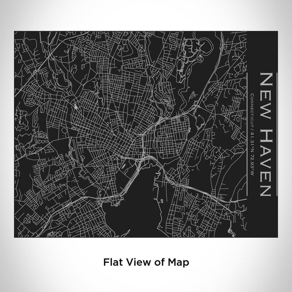 New Haven - Connecticut Map Bottle with Bamboo Top in Matte Black
