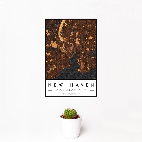 New Haven - Connecticut Map Print in Ember