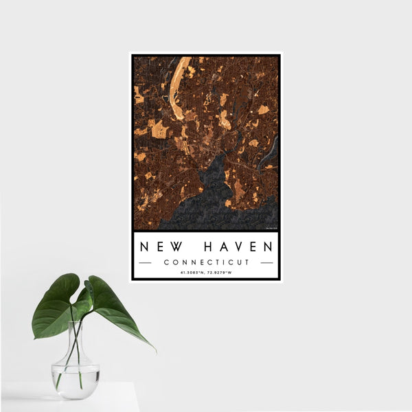 New Haven - Connecticut Map Print in Ember