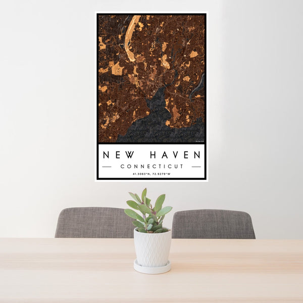 New Haven - Connecticut Map Print in Ember