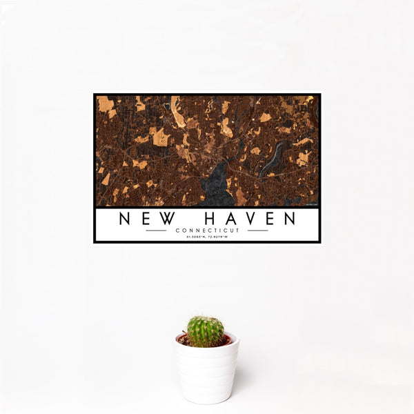 New Haven - Connecticut Map Print in Ember