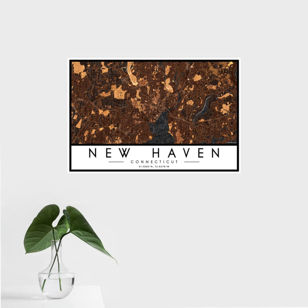 New Haven - Connecticut Map Print in Ember