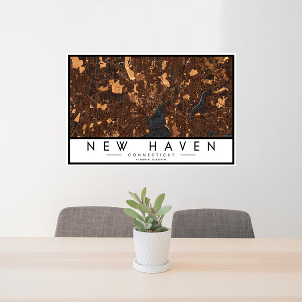 New Haven - Connecticut Map Print in Ember