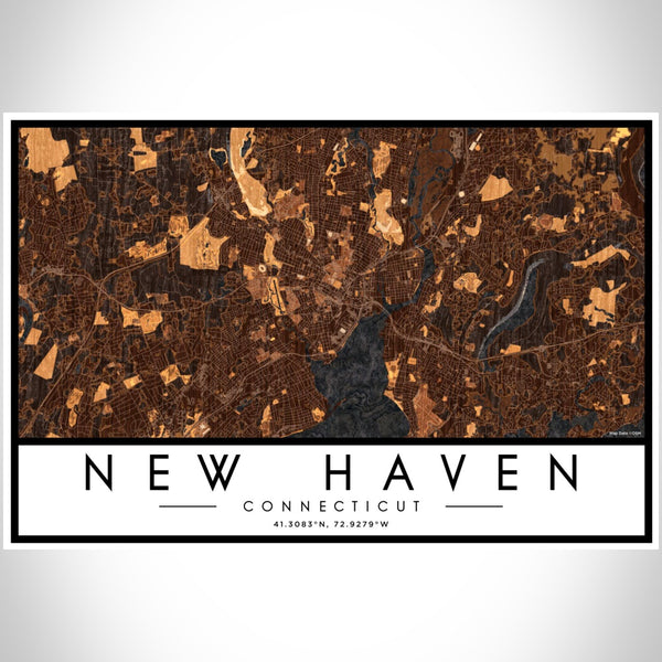 New Haven - Connecticut Map Print in Ember