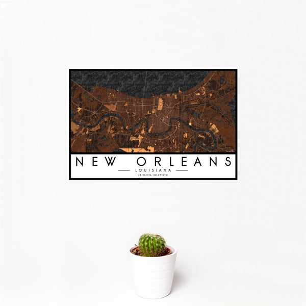 New Orleans - Louisiana Map Print in Ember