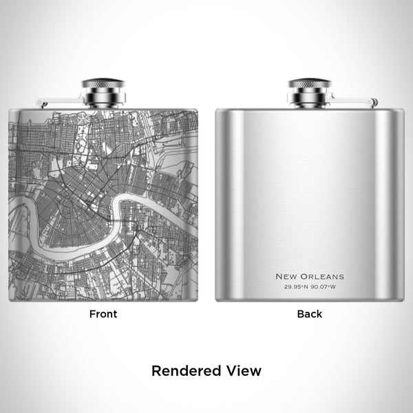 New Orleans - Louisiana Map Hip Flask