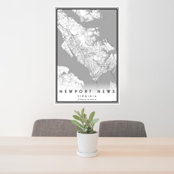Newport News - Virginia Classic Map Print