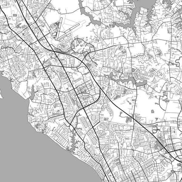 Newport News - Virginia Classic Map Print