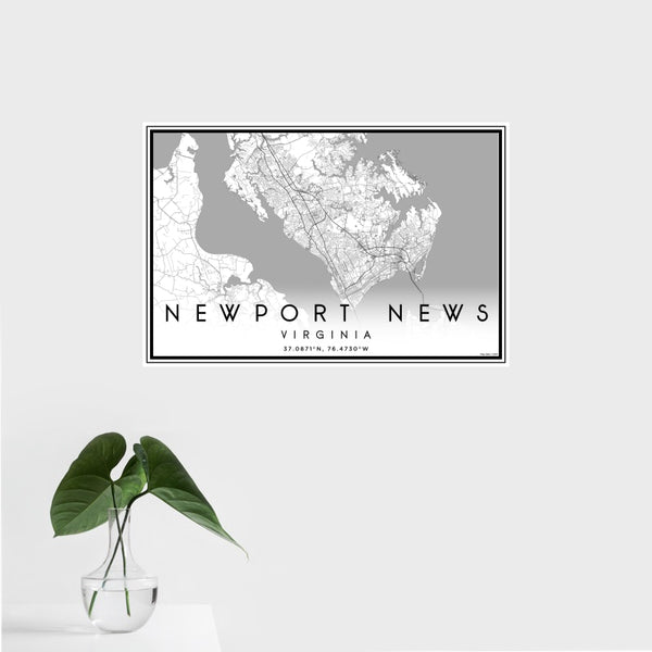 Newport News - Virginia Classic Map Print