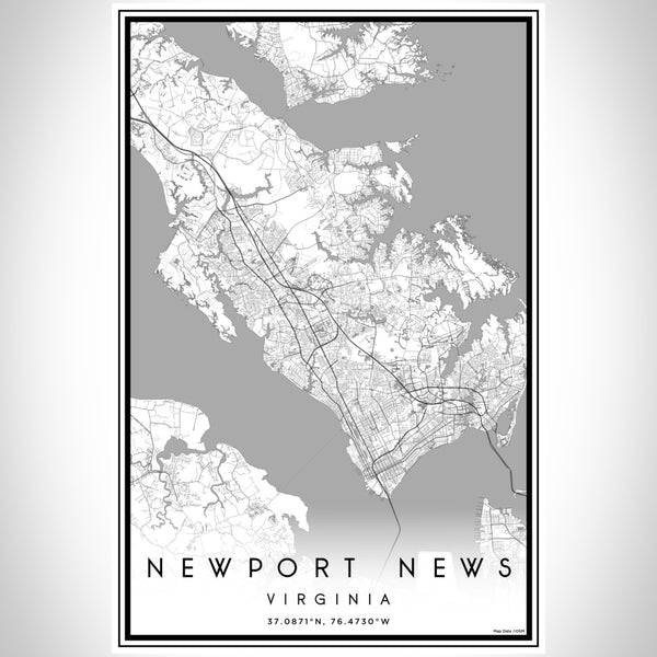 Newport News - Virginia Classic Map Print
