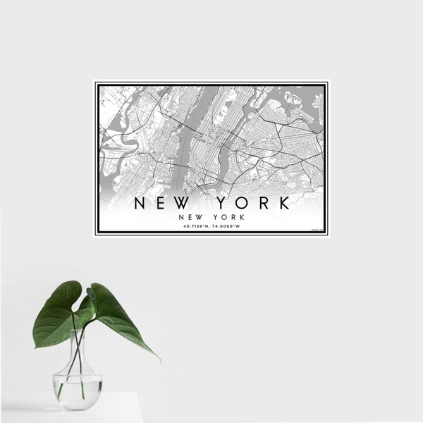 New York - New York Classic Map Print