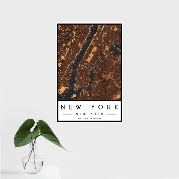 New York - New York Map Print in Ember