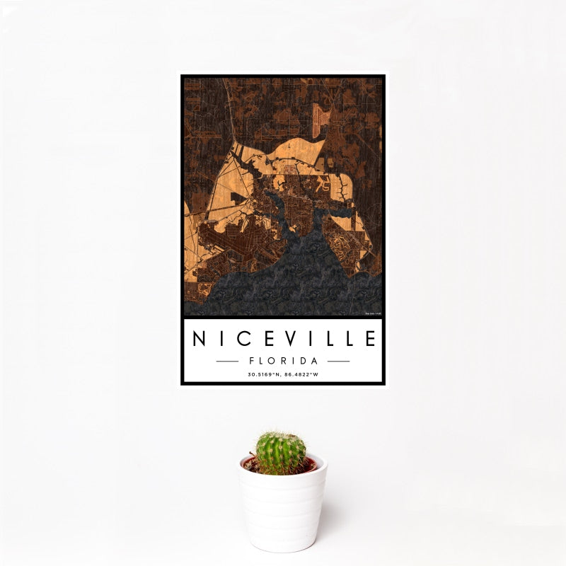 Niceville - Florida Map Print in Ember
