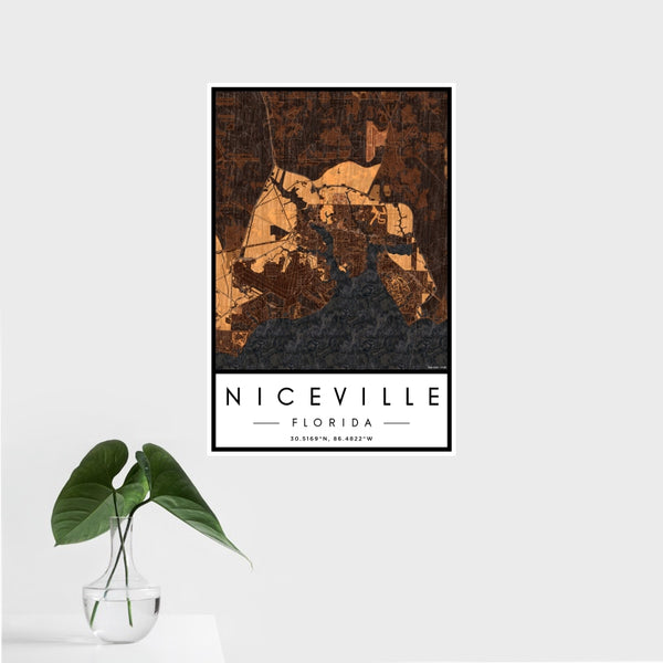 Niceville - Florida Map Print in Ember