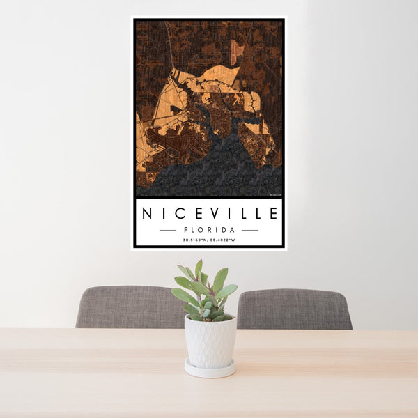 Niceville - Florida Map Print in Ember