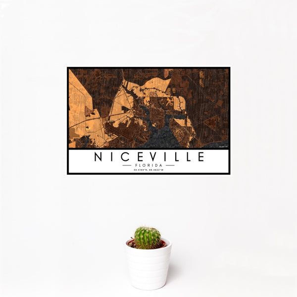 Niceville - Florida Map Print in Ember