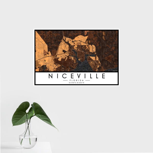 Niceville - Florida Map Print in Ember