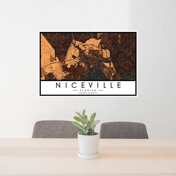 Niceville - Florida Map Print in Ember