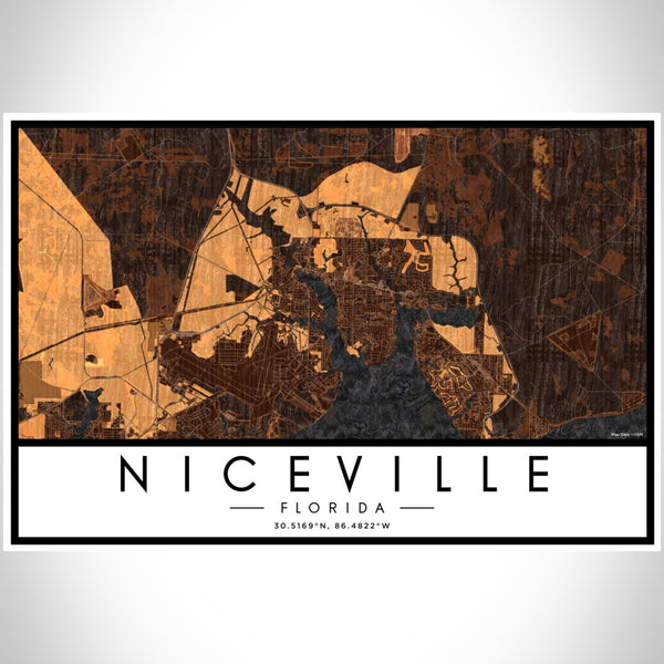 Niceville - Florida Map Print in Ember