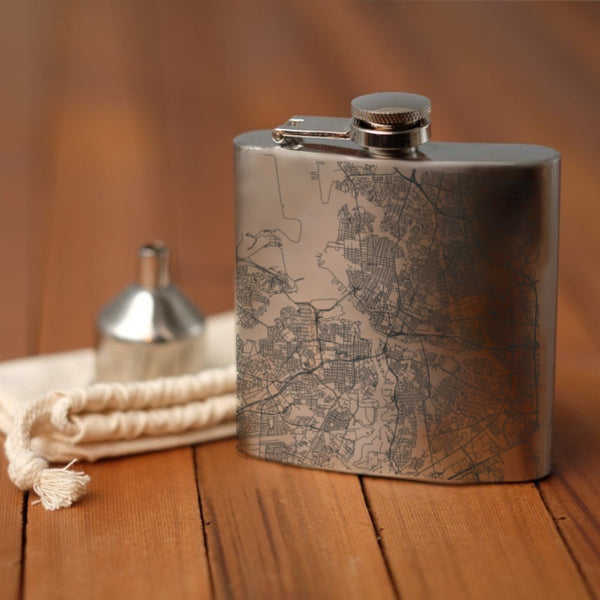 Norfolk - Virginia Map Hip Flask