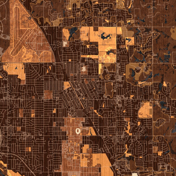 Norman - Oklahoma Map Print in Ember