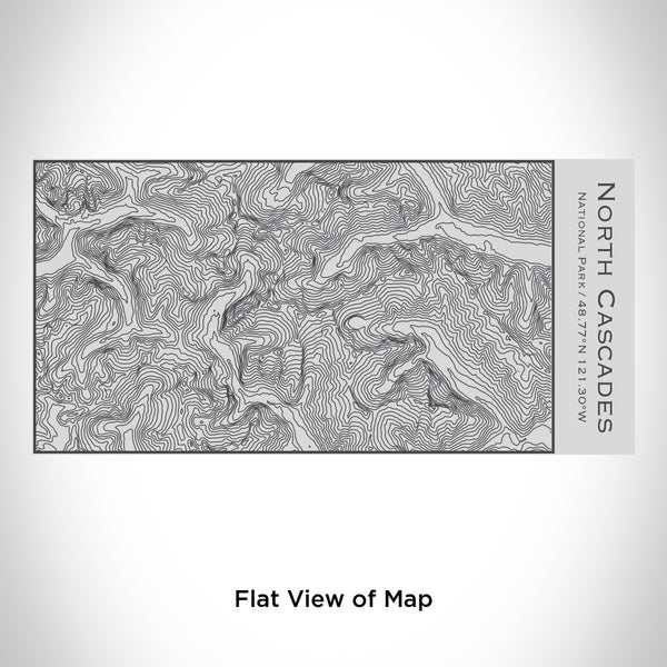 Rendered View of North Cascades National Park Map Engraving on 17oz Stainless Steel Insulated Cola Bottle
