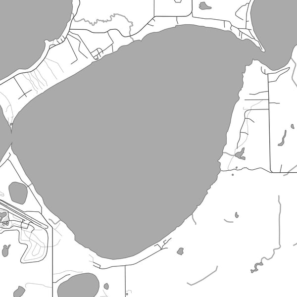 North Long Lake Minnesota Map Print in Classic Style Zoomed In Close Up Showing Details