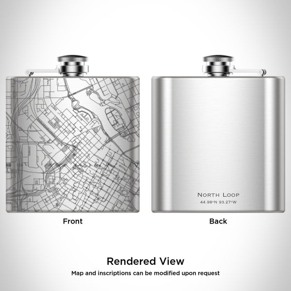 Rendered View of North Loop Minneapolis Map Engraving on undefined
